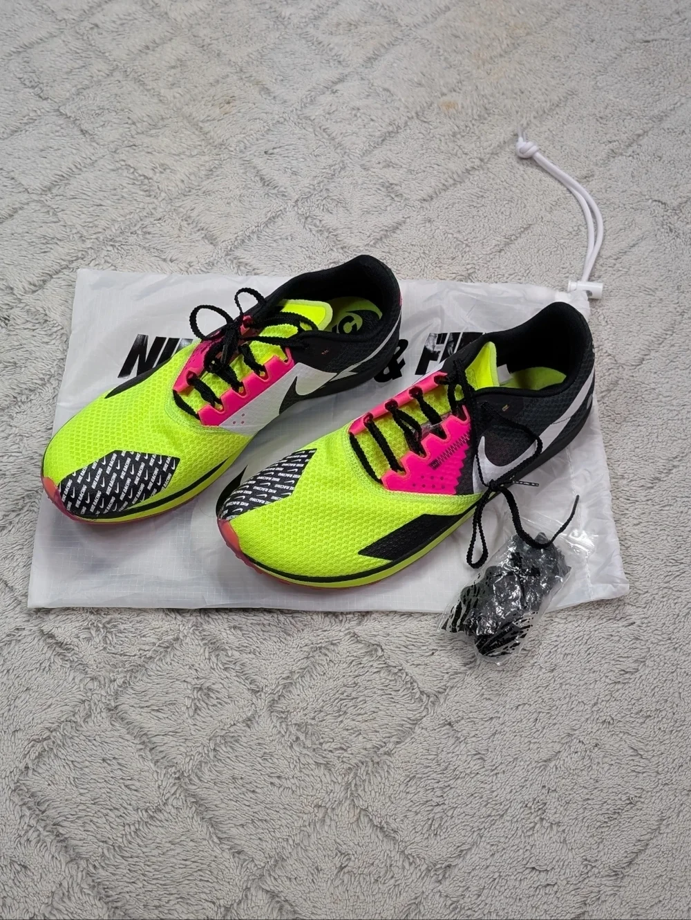 Nike Zoom Rival XC 6 Volt Black Pink Cross Country Spikes Mens 13 DX7999-700 NEW